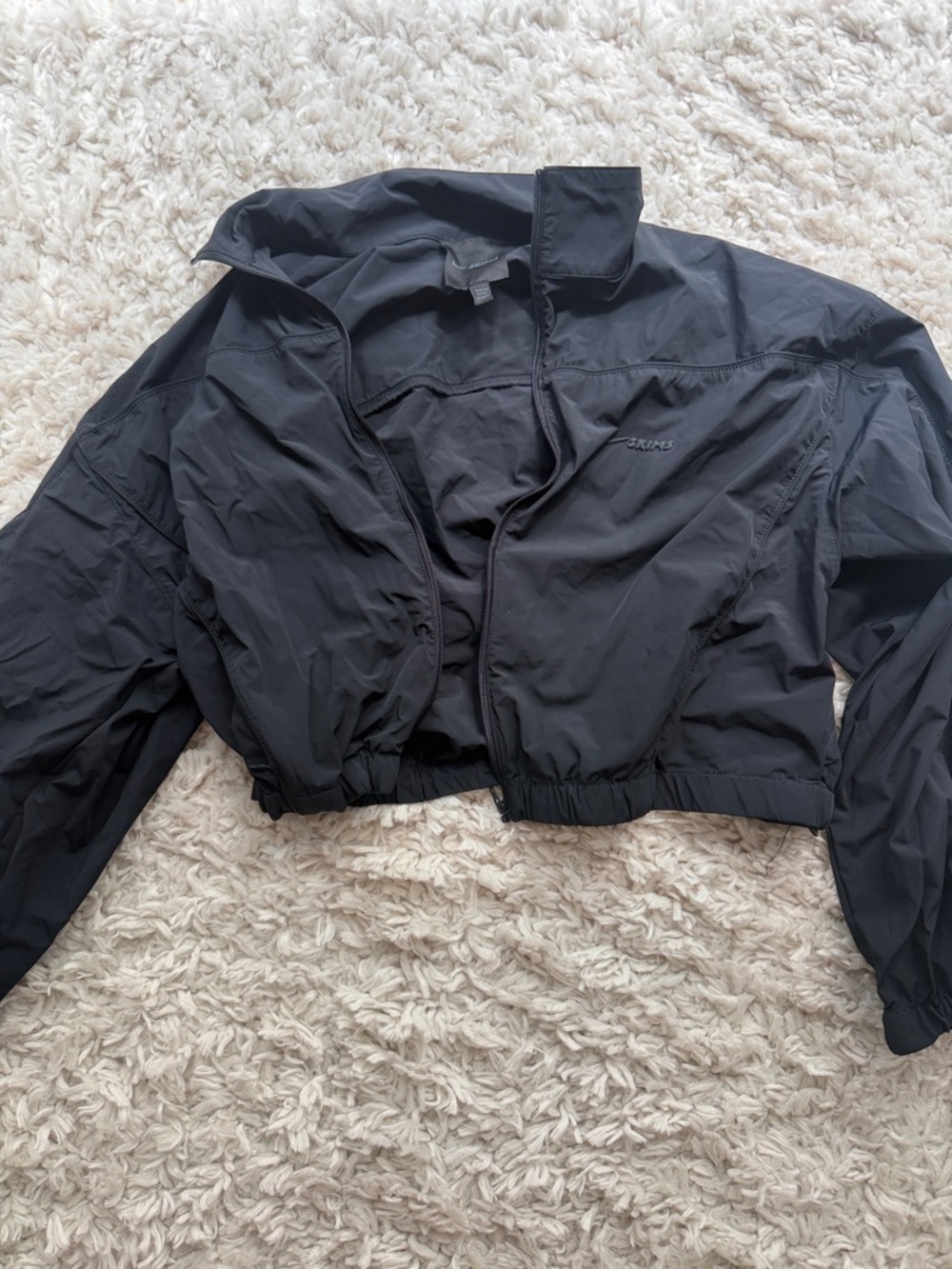 Skims Nike Black Cropped Windbreaker Jacket